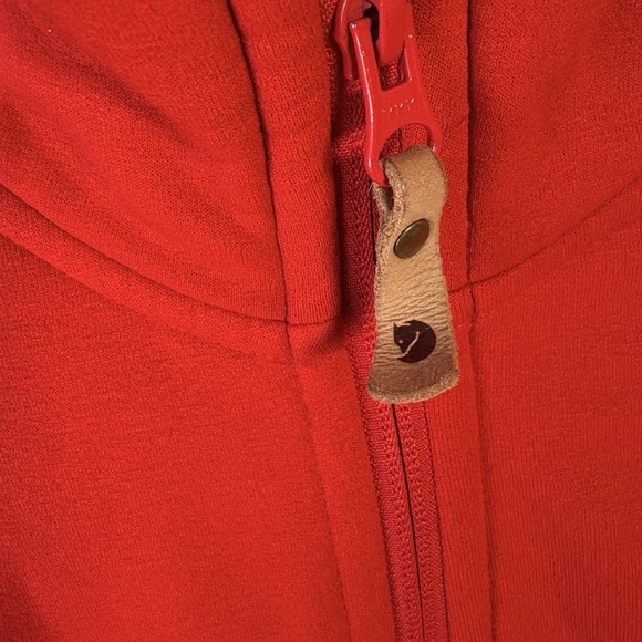 Fjallraven‎ Abisko Fleece Hoodie Womens Sz XS Red Full Zip Pockets Stretch - Picture 5 of 10